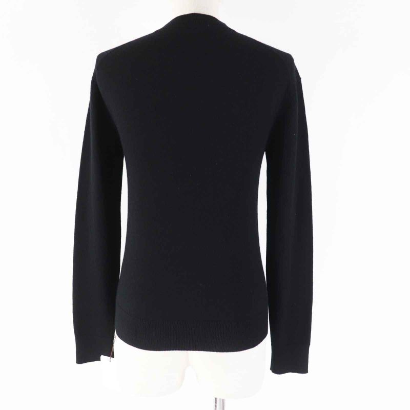 Hermes 23AW 3h2653d1 100% Cashmere H Lift Long Sleeve Knit Pullover Black 34