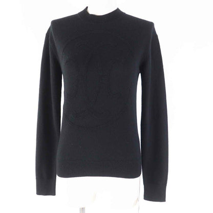 Hermes 23AW 3h2653d1 100% Cashmere H Lift Long Sleeve Knit Pullover Black 34