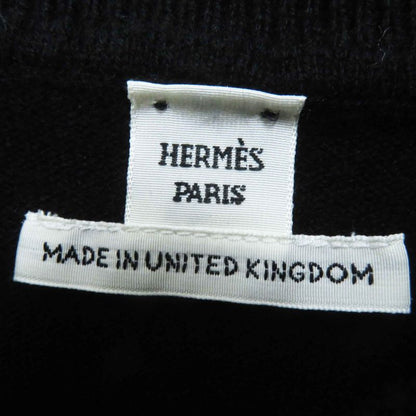 Hermes 23AW 3h2653d1 100% Cashmere H Lift Long Sleeve Knit Pullover Black 34