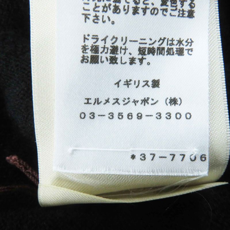 Hermes 23AW 3h2653d1 100% Cashmere H Lift Long Sleeve Knit Pullover Black 34