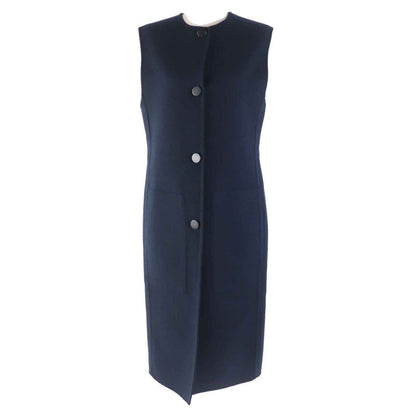 Hermes 23AW 3h0198db 100% Cashmere Double Face Long Vest With Serie Buttons