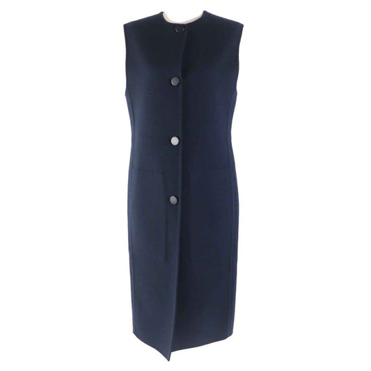 Hermes 23AW 3h0198db 100% Cashmere Double Face Long Vest With Serie Buttons