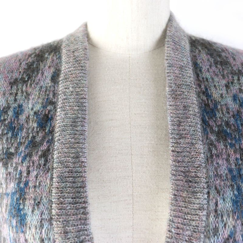 CHANEL P50012k06384 V-neck Mohair Knit Cardigan With Coco Mark Buttons Greyish