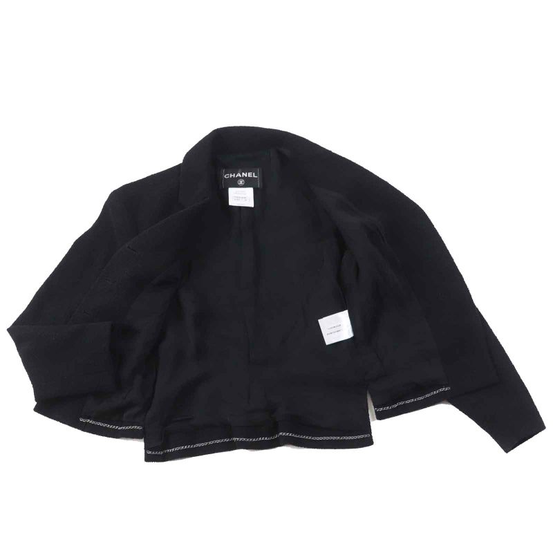 CHANEL P42616/p42872 Wool Nylon With Rhinestone Coco Button And Plate Single