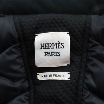 Hermes 23AW Leather Use H Logo Zipped Down Vest Outerwear Black 38 Made In
