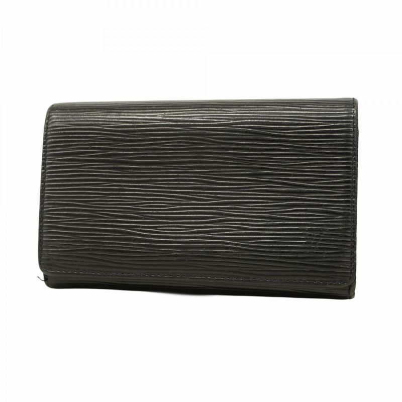 Louis Vuitton Wallet Epi Portefeuille Monévier Tresor M63502 Noir Black Women