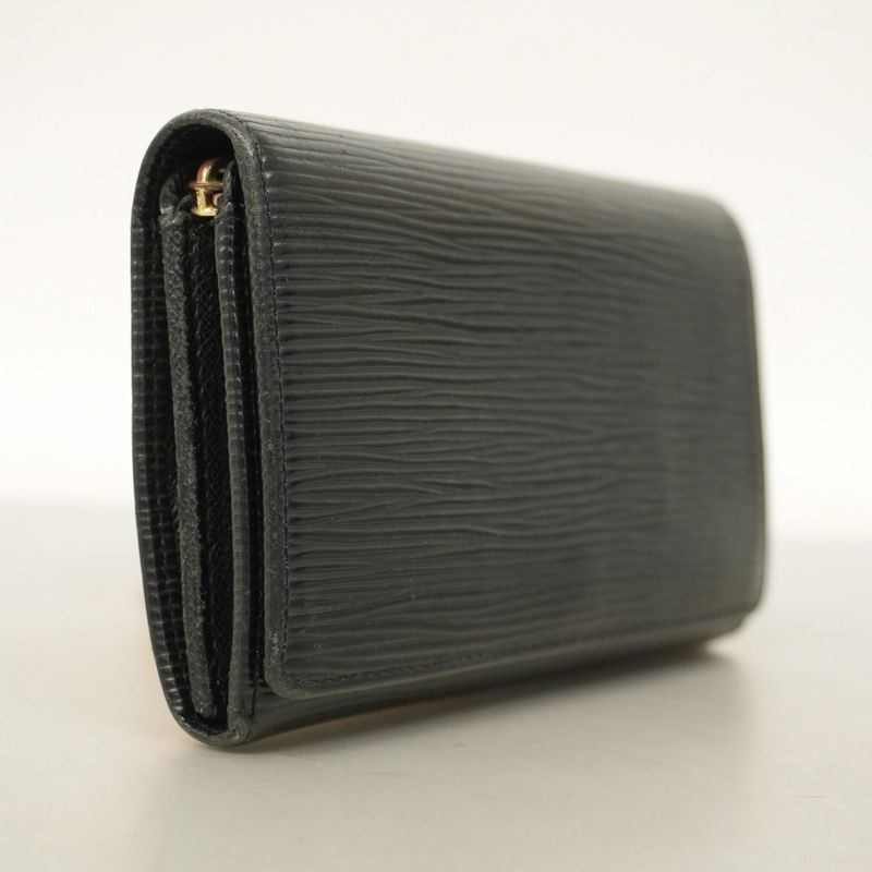 Louis Vuitton Wallet Epi Portefeuille Monévier Tresor M63502 Noir Black Women