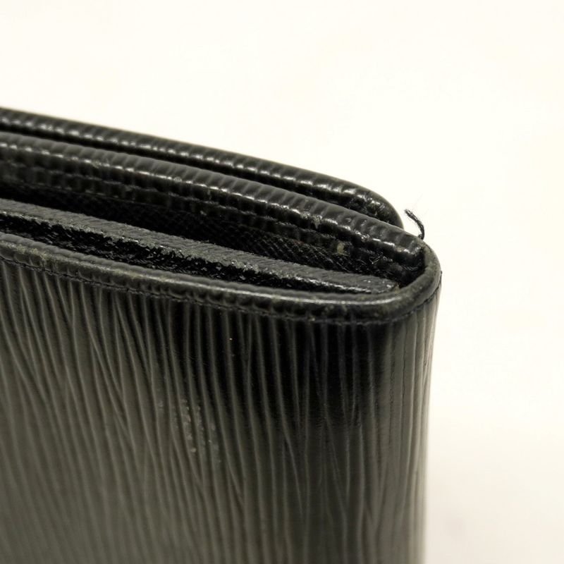 Louis Vuitton Wallet Epi Portefeuille Monévier Tresor M63502 Noir Black Women