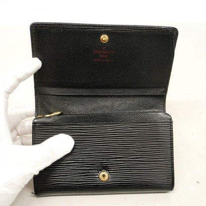 Louis Vuitton Wallet Epi Portefeuille Monévier Tresor M63502 Noir Black Women