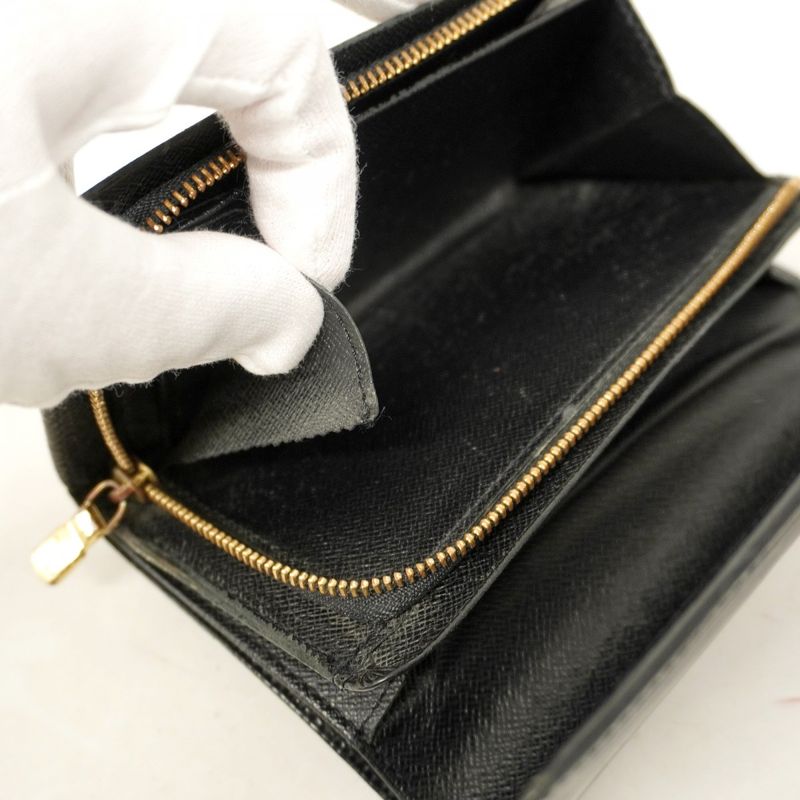 Louis Vuitton Wallet Epi Portefeuille Monévier Tresor M63502 Noir Black Women