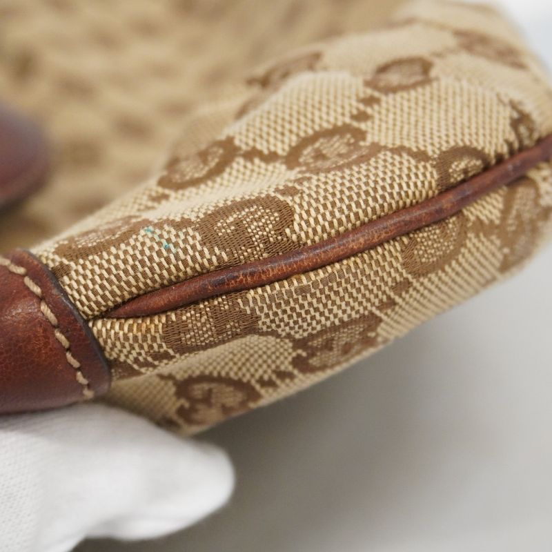 Gucci Shoulder Bag GG Canvas Horsebit 137592 Canvas Brown Gold Hardware Women