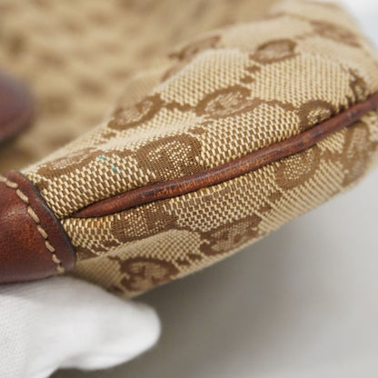 Gucci Shoulder Bag GG Canvas Horsebit 137592 Canvas Brown Gold Hardware Women