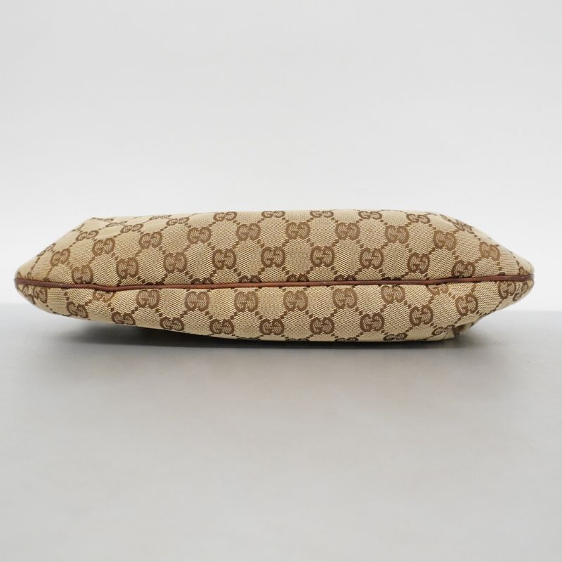 Gucci Shoulder Bag GG Canvas Horsebit 137592 Canvas Brown Gold Hardware Women