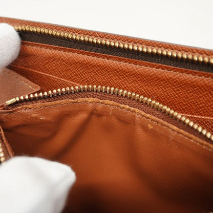 Louis Vuitton Long Wallet Monogram Porte Monnaie Zip M61727 Brown Men Women