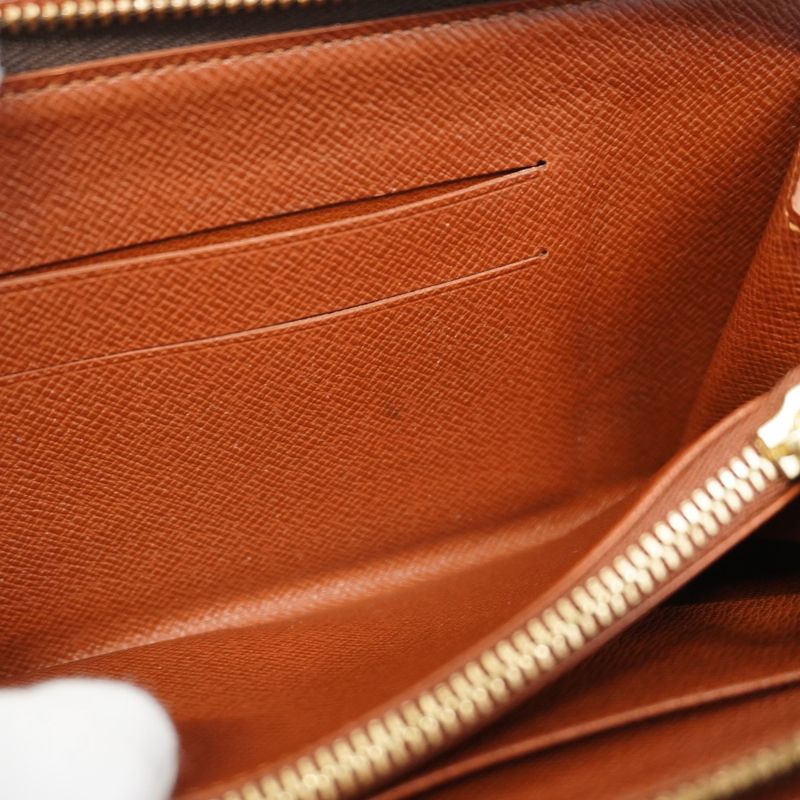 Louis Vuitton Long Wallet Monogram Porte Monnaie Zip M61727 Brown Men Women