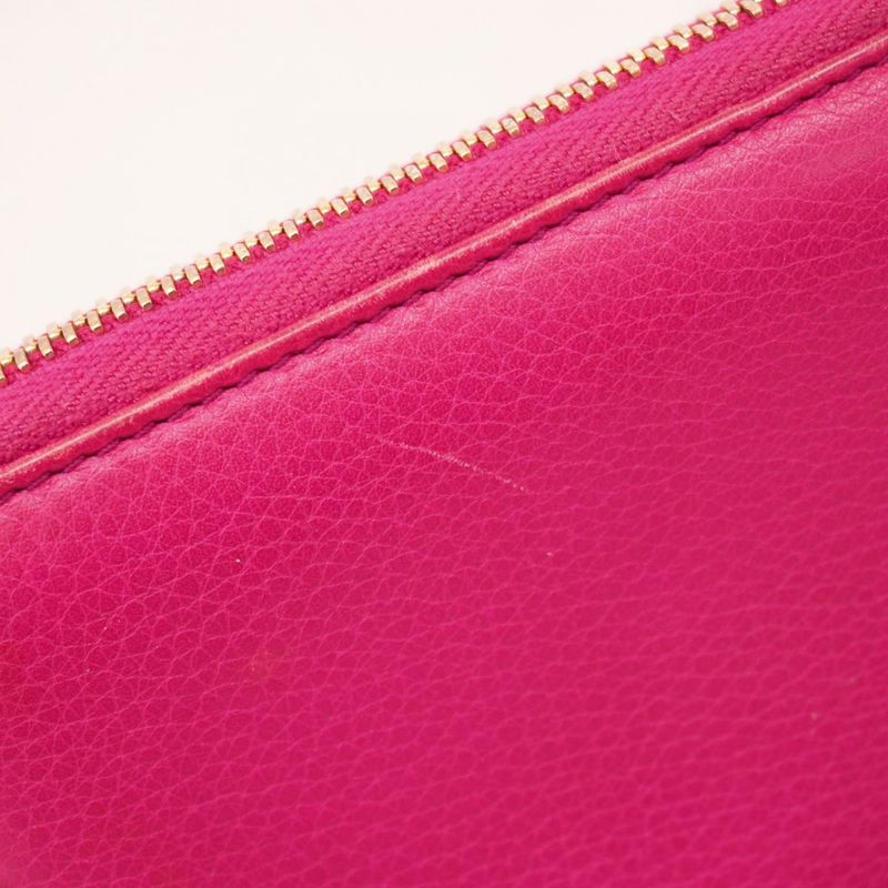 Gucci Long Wallet Soho 308004 Leather Pink Chien Pan Gold Hardware Women