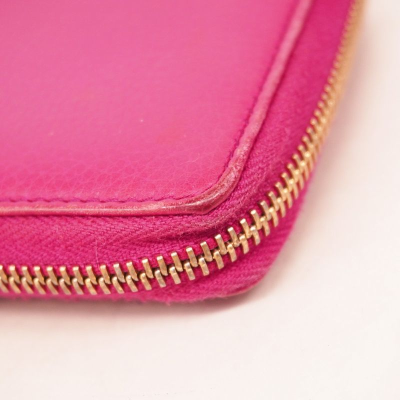 Gucci Long Wallet Soho 308004 Leather Pink Chien Pan Gold Hardware Women