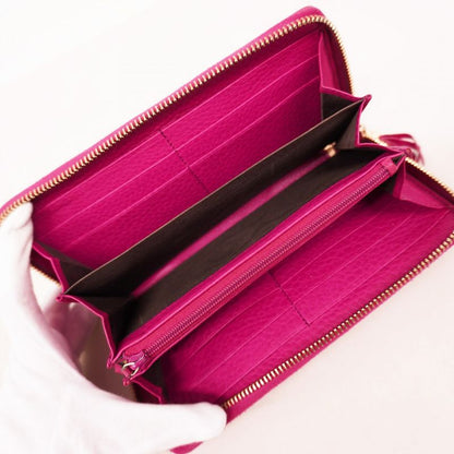 Gucci Long Wallet Soho 308004 Leather Pink Chien Pan Gold Hardware Women