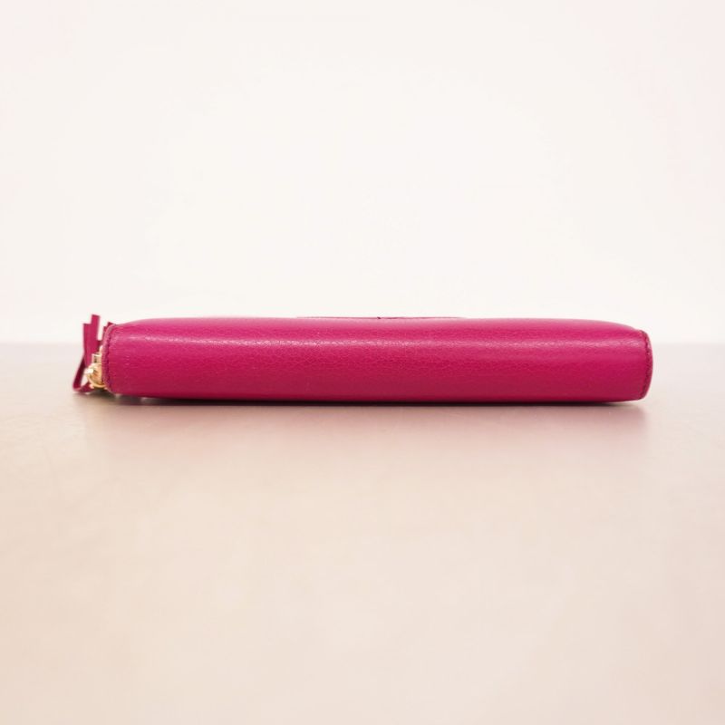 Gucci Long Wallet Soho 308004 Leather Pink Chien Pan Gold Hardware Women