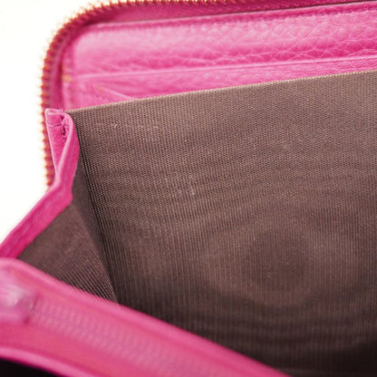 Gucci Long Wallet Soho 308004 Leather Pink Chien Pan Gold Hardware Women