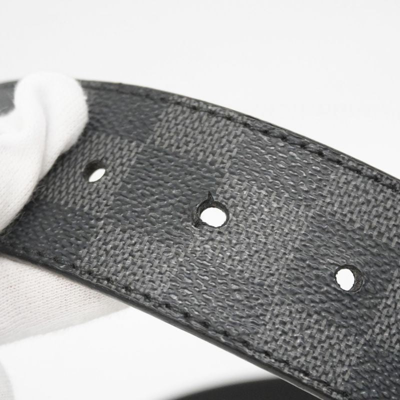 Louis Vuitton Belt Damier Graphite Santure LV Initials M9808 Black Men's