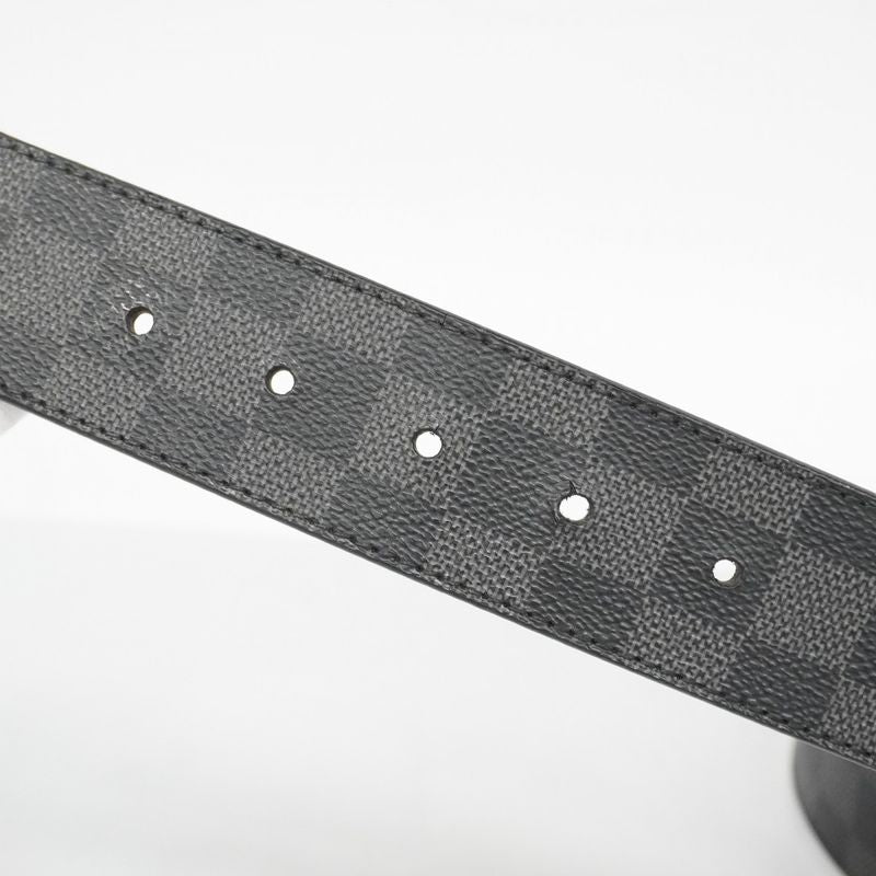 Louis Vuitton Belt Damier Graphite Santure LV Initials M9808 Black Men's