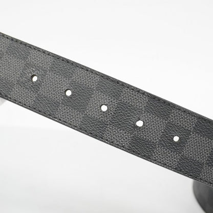 Louis Vuitton Belt Damier Graphite Santure LV Initials M9808 Black Men's