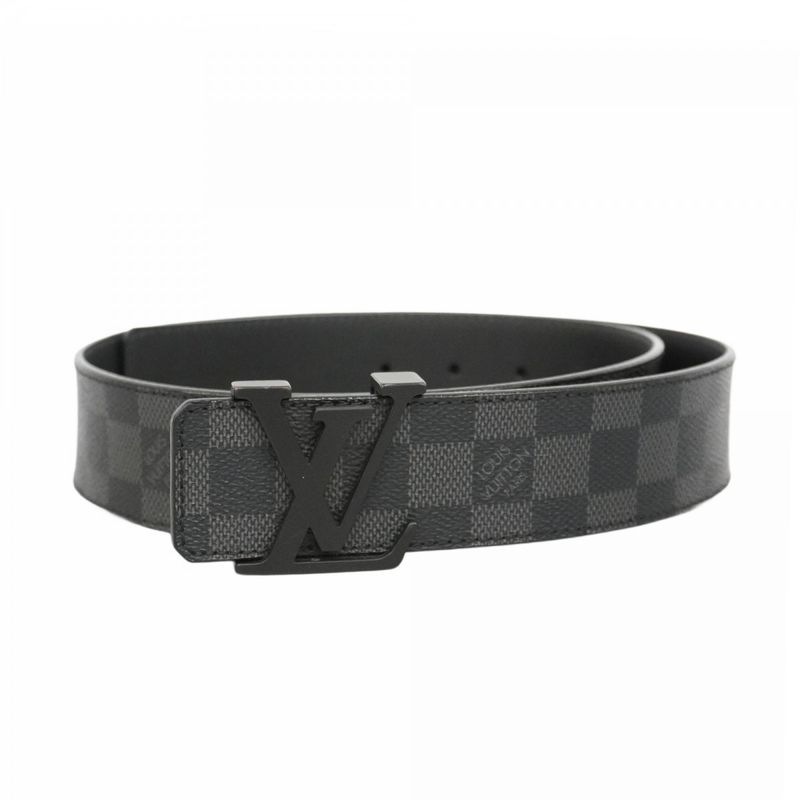 Louis Vuitton Belt Damier Graphite Santure LV Initials M9808 Black Men's