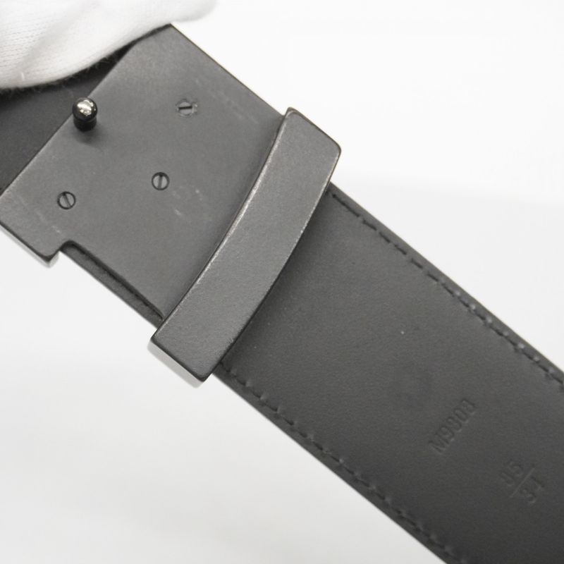 Louis Vuitton Belt Damier Graphite Santure LV Initials M9808 Black Men's