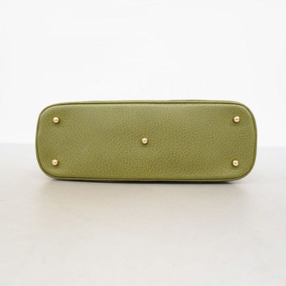 Gucci Handbag Bamboo 000 1046 0290 Suede Green Chien Pan Gold Hardware 2way Bag