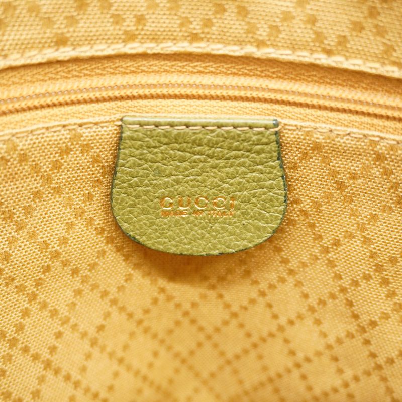 Gucci Handbag Bamboo 000 1046 0290 Suede Green Chien Pan Gold Hardware 2way Bag