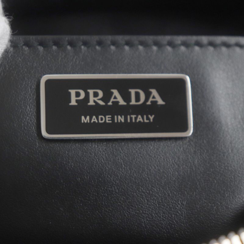 Prada 1bh197 Re-nyion Nylon Leather Shoulder Bag With Triangle Logo Pouch