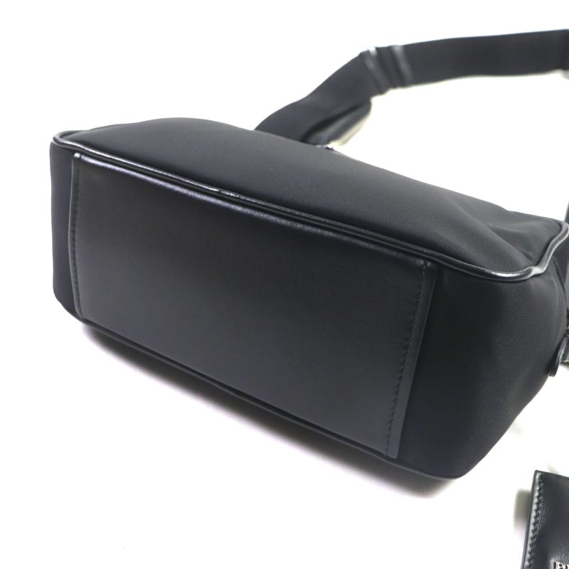 Prada 1bh197 Re-nyion Nylon Leather Shoulder Bag With Triangle Logo Pouch