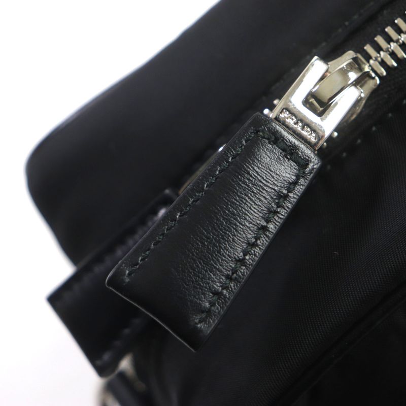 Prada 1bh197 Re-nyion Nylon Leather Shoulder Bag With Triangle Logo Pouch