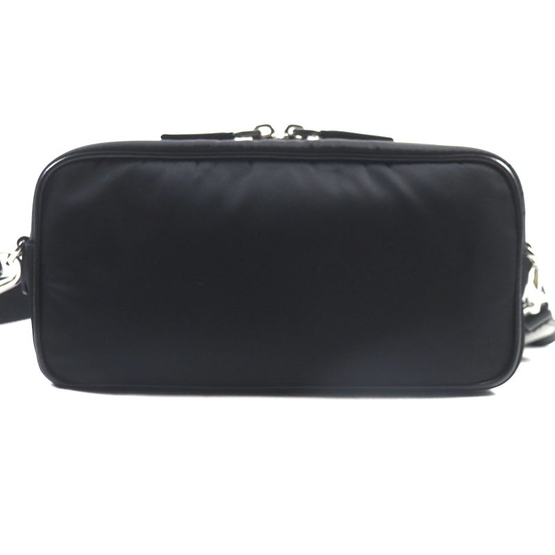 Prada 1bh197 Re-nyion Nylon Leather Shoulder Bag With Triangle Logo Pouch