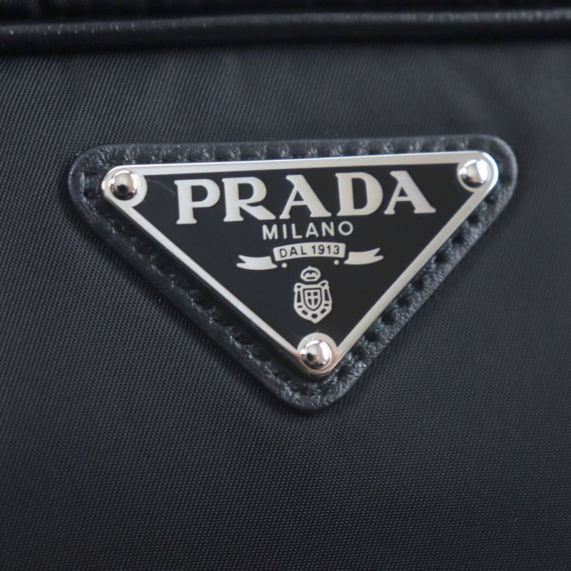 Prada 1bh197 Re-nyion Nylon Leather Shoulder Bag With Triangle Logo Pouch