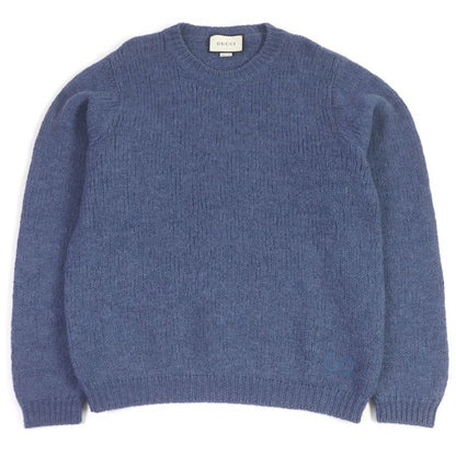 Gucci 636327 100% Wool GG Logo Embroidered Crew Neck Long Sleeve Knit Sweater