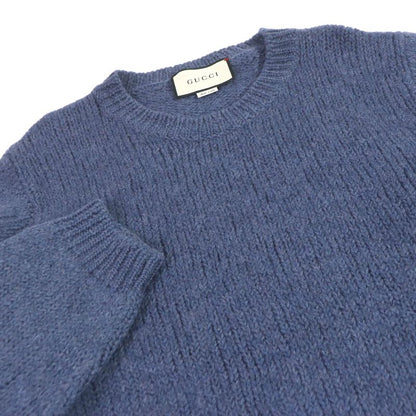 Gucci 636327 100% Wool GG Logo Embroidered Crew Neck Long Sleeve Knit Sweater