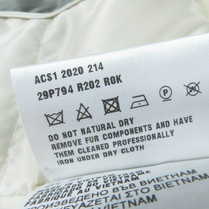 Prada 20AW 29p794 Triangle Logo/triangle Plate Sheepskin Fur Hooded Down Jacket