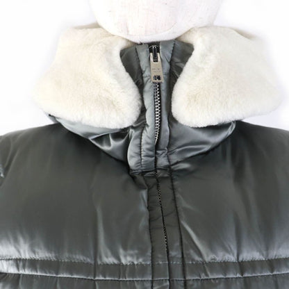 Prada 20AW 29p794 Triangle Logo/triangle Plate Sheepskin Fur Hooded Down Jacket