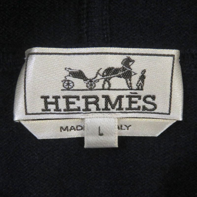 Hermes 18SS 100% Cashmere Trump Pattern H Logo Hardware Half Zip Pullover Knit