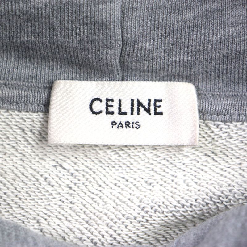  Celine 2y468670q 100% Cotton Logo Pullover Sweatshirt Hoodie