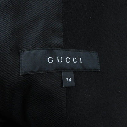 Gucci 325072 100% Wool Double Breasted Coat With Logo Button And Epaulettes