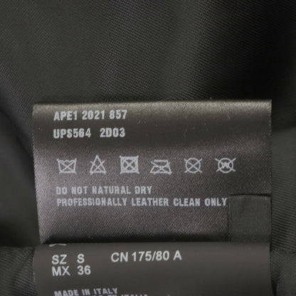 Prada 2021 Ups564 Triangle Logo Triangle Plate Lamb Leather Coat Yellow S With