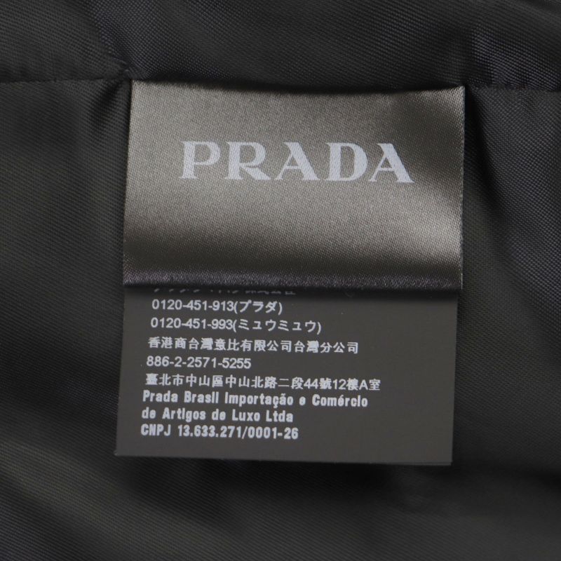 Prada 2021 Ups564 Triangle Logo Triangle Plate Lamb Leather Coat Yellow S With