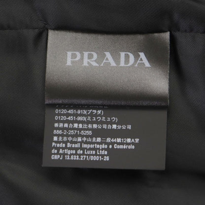 Prada 2021 Ups564 Triangle Logo Triangle Plate Lamb Leather Coat Yellow S With