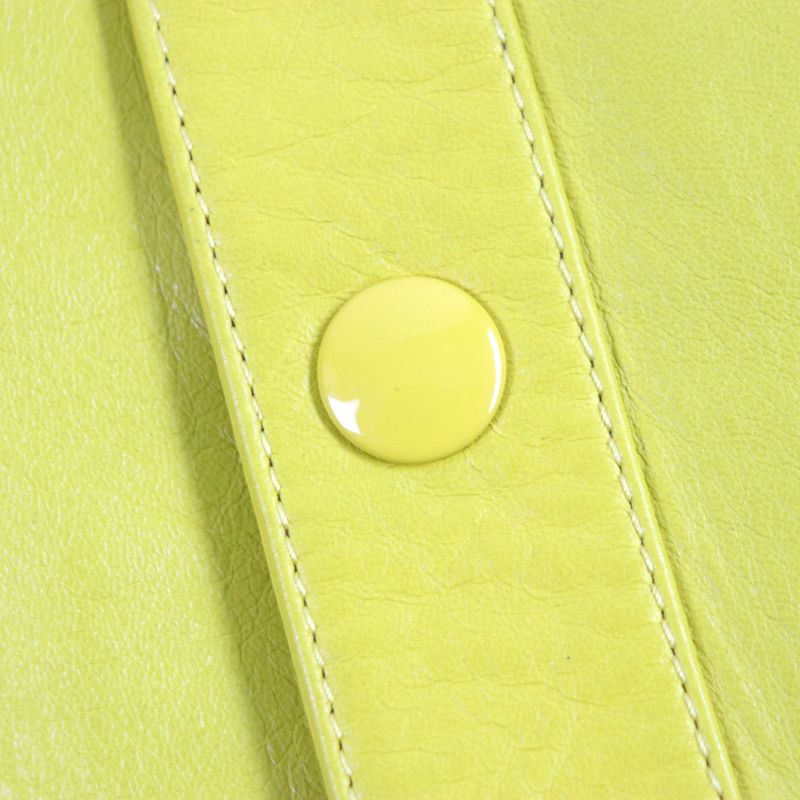 Prada 2021 Ups564 Triangle Logo Triangle Plate Lamb Leather Coat Yellow S With