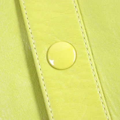 Prada 2021 Ups564 Triangle Logo Triangle Plate Lamb Leather Coat Yellow S With