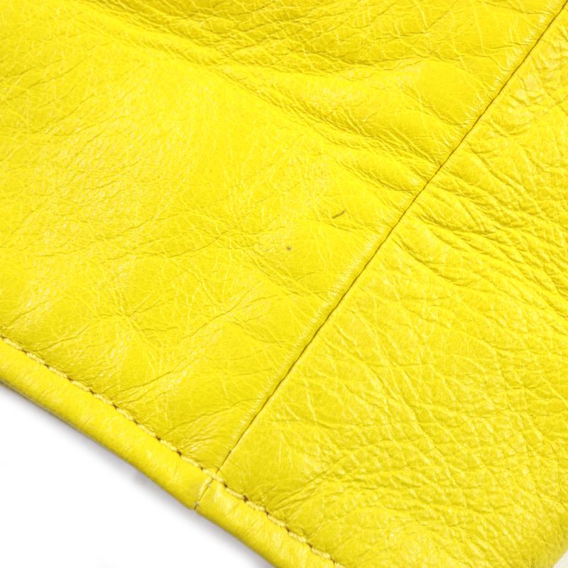 Prada 2021 Ups564 Triangle Logo Triangle Plate Lamb Leather Coat Yellow S With