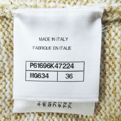 CHANEL 19A P61696 Cashmere With Coco Mark Plate Design Sleeve Long Sleeve Knit